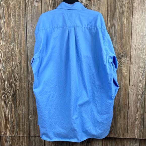 Tommy Hilfiger Baby Blue Dress Shirt Velvet Collar - Picture 2 of 4
